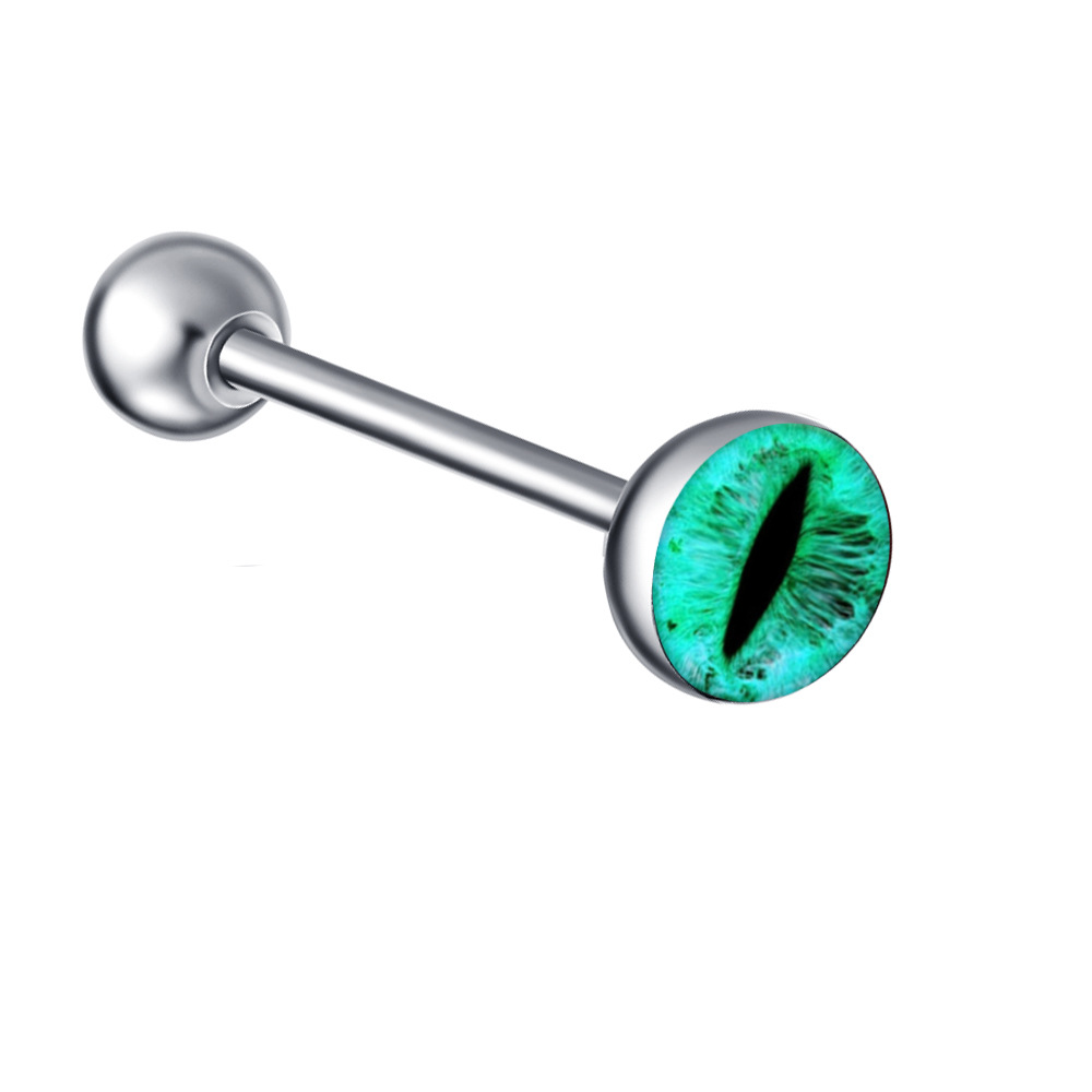 Steel Color LOGO Barbell Tongue Nail Stainless Steel Tongue Ring 16mm Length Piercing Jewelry - Image 5