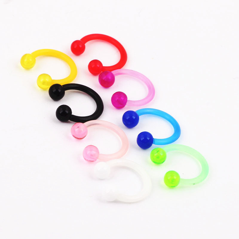 Mixed Color Septum UV Nose Ring Nose Nail Ear Bone Nail 9 Pieces Pack Stainless Steel Body Piercing Jewelry - Image 2