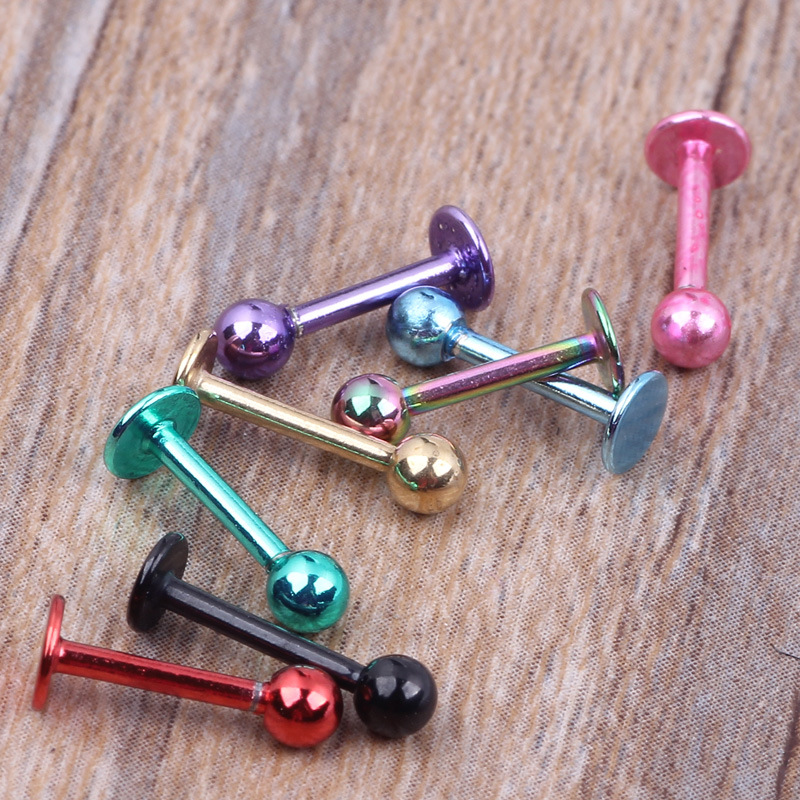 316L Surgical Steel Flat Back Ear Stud with Chinese Knot Diamond Motif - Gold PVD Nail Lip Ring for Ear Piercing - Image 4