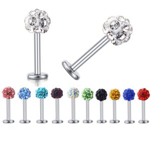 Shambhala Diamond Rhombus Lip Nose Eyebrow Ear Stud Body Piercing Jewelry Wholesale