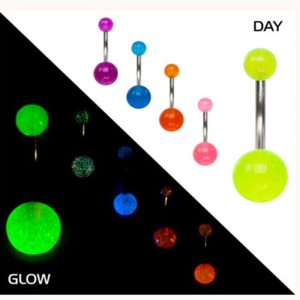 Factory Direct Acrylic Glow Ball Belly Button Ring Navel Jewelry Wholesale