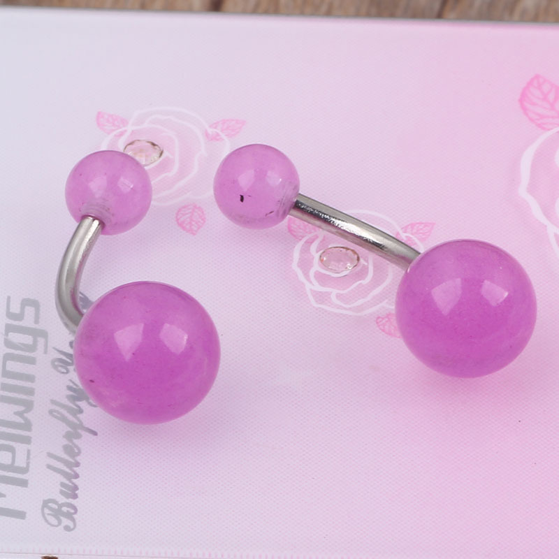 Factory Direct Acrylic Glow Ball Belly Button Ring Navel Jewelry Wholesale - Image 2