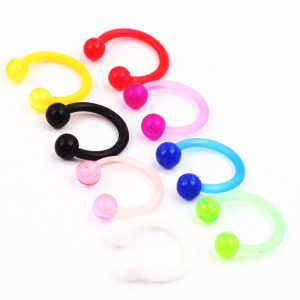 Acrylic CBR Nose Ring - UV Glow Cartoon Character Fake Nose Stud Piercing Jewelry
