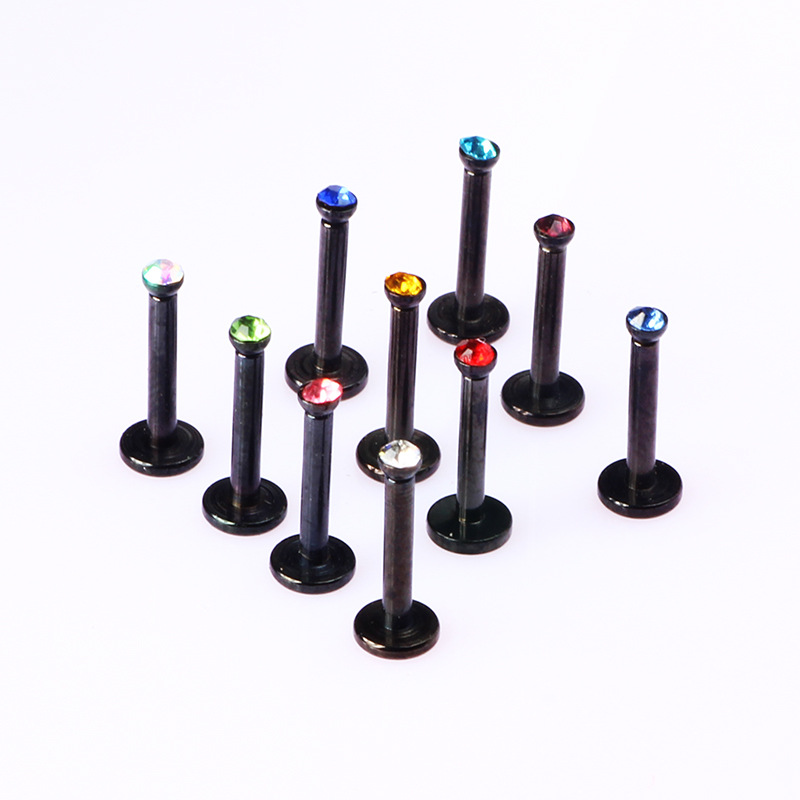 Stainless Steel Lip Flat Bottom Mini 2mm Diamond Labret Stud Ear Bone Nail Inner Tooth Body Piercing Jewelry - Image 5