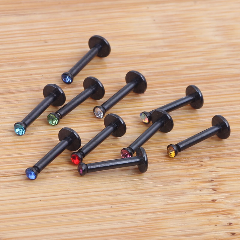 Stainless Steel Lip Flat Bottom Mini 2mm Diamond Labret Stud Ear Bone Nail Inner Tooth Body Piercing Jewelry - Image 4