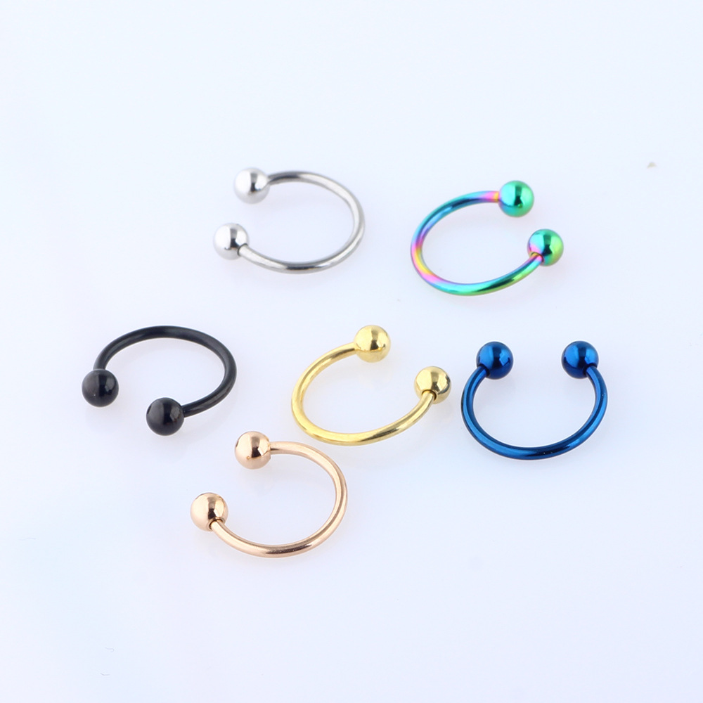 WISH Explosions Stainless Steel Fake Nose Ring Nose Nail Septum Jewelry European American U-Shaped Nose Ring Body Piercing - Image 3