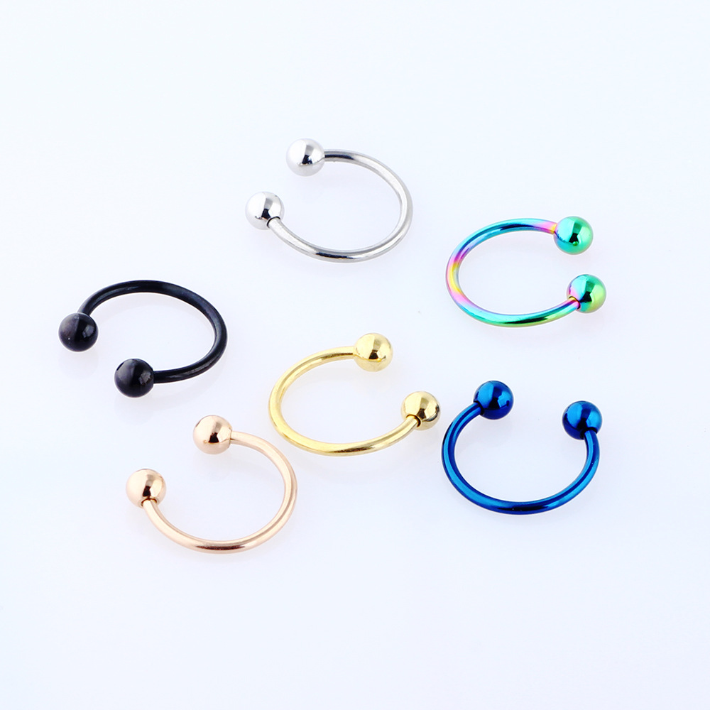 WISH Explosions Stainless Steel Fake Nose Ring Nose Nail Septum Jewelry European American U-Shaped Nose Ring Body Piercing - Image 2