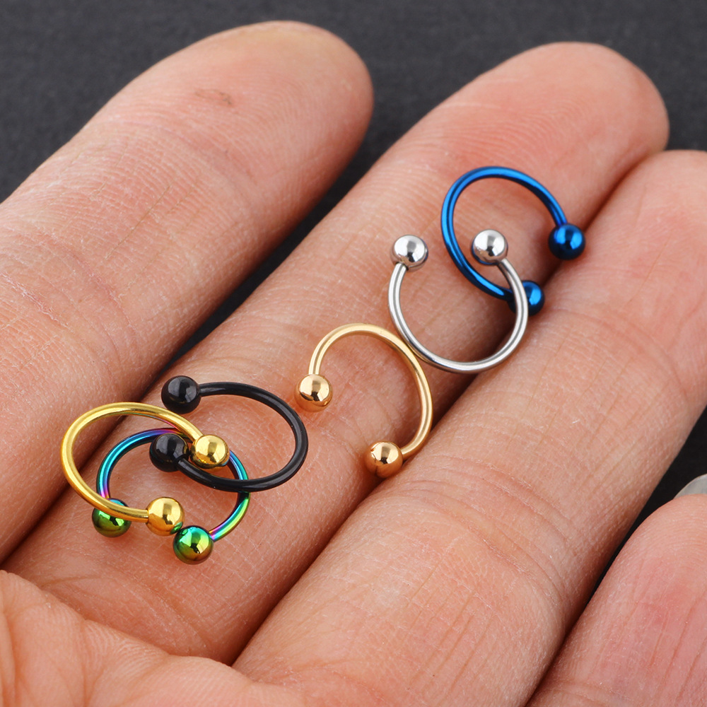 WISH Explosions Stainless Steel Fake Nose Ring Nose Nail Septum Jewelry European American U-Shaped Nose Ring Body Piercing - Image 5
