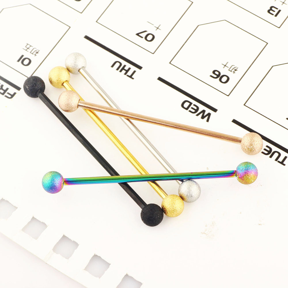 Geometric Stainless Steel Single Rod Ear Bone Nail Long Rod Industrial Ear Nail Piercing Long Ear Nail Factory Direct Sale - Image 4