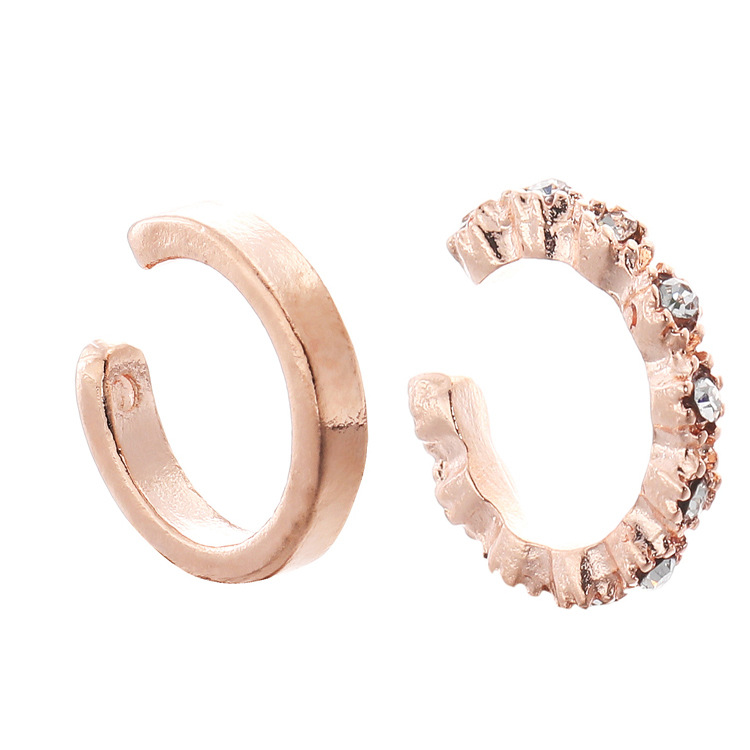 European American Popular Alloy Diamond Studded Ear Clip Set - Simple Fashion Earrings for Women - Factory Direct Cross-Border Exclusive - Image 3