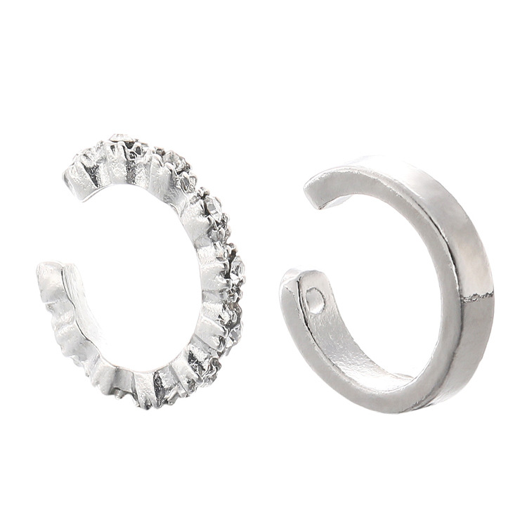 European American Popular Alloy Diamond Studded Ear Clip Set - Simple Fashion Earrings for Women - Factory Direct Cross-Border Exclusive - Image 2