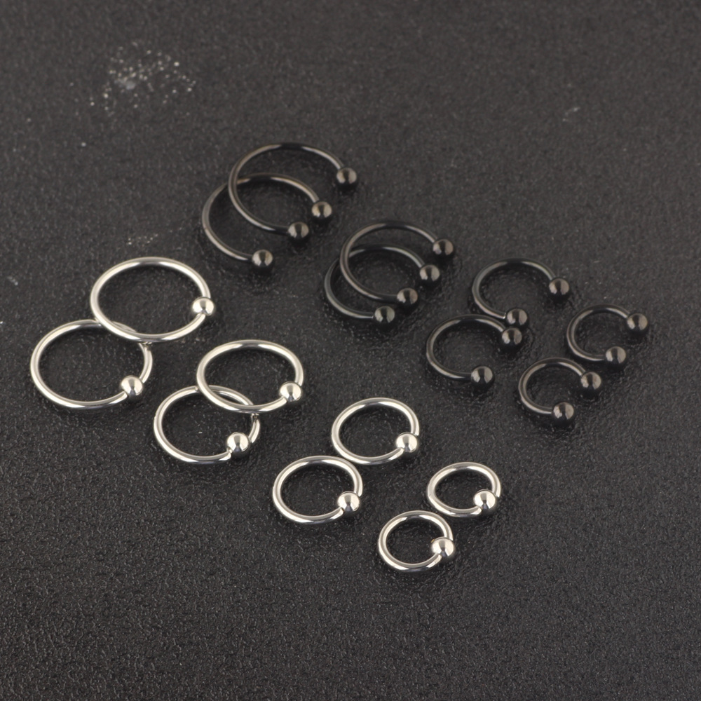16 Pack Nose Rings Nail Puncture Set 6-12mm Piercing Ear Bone Nail Stainless Steel - Image 3