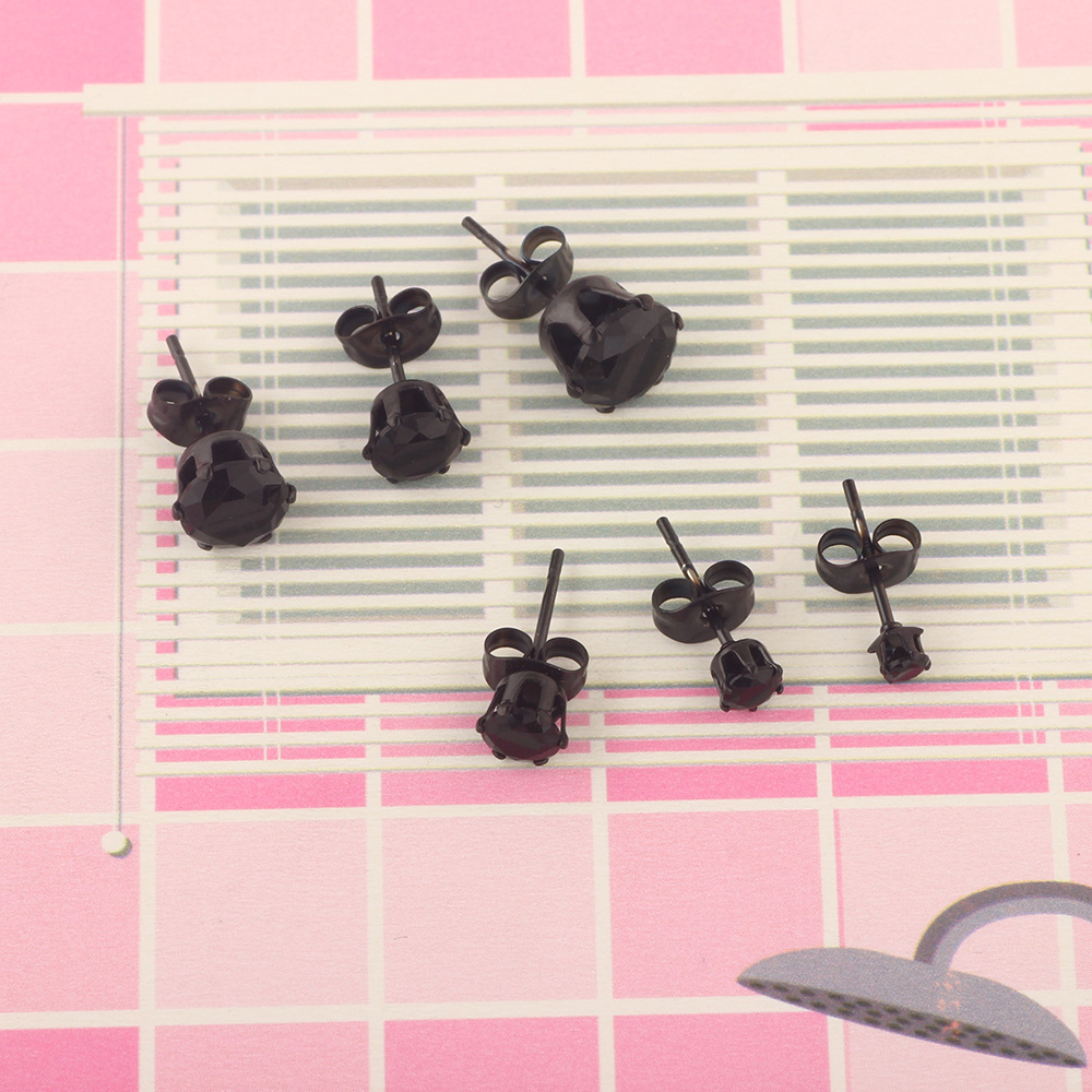 Cross-border Korean Simple Round Zircon Earrings for Men and Women, Ear Jewelry Manufacturer Wholesale - Image 5