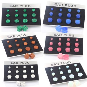 Amazon Hot Stone Auricle Ear Enlargement Piercing Jewelry Set Earrings Factory Outlet