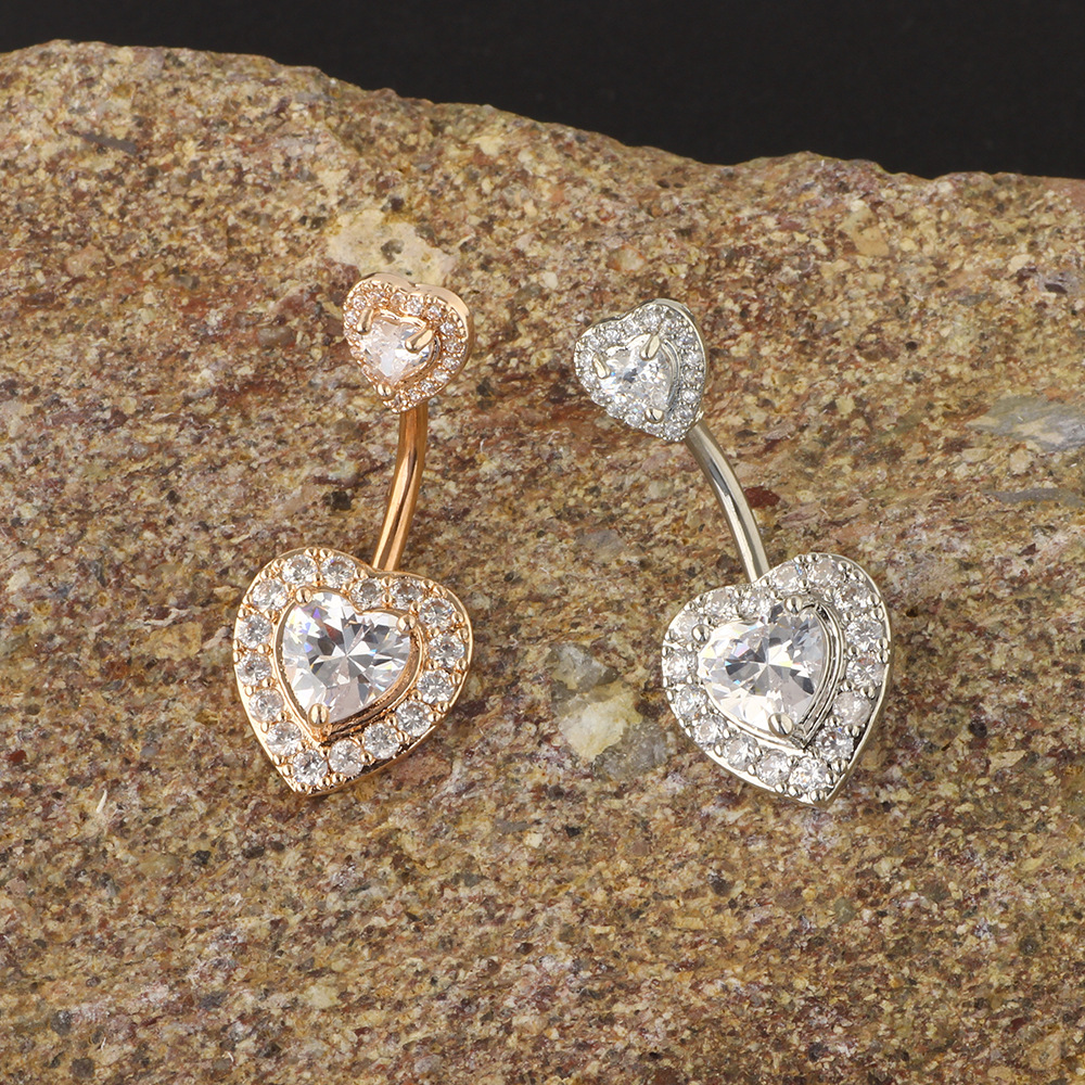 Creative Zircon Navel Ring Belly Button Ring Stainless Steel Body Piercing Jewelry - Image 2