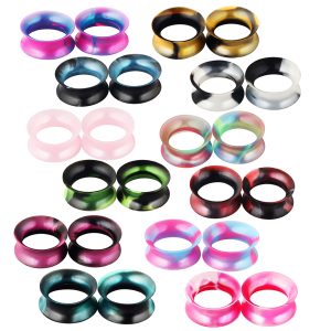 12 Pair Mixed Color Pearl Powder Silicone Auricle Piercing Jewelry Set Earrings Cross-Border Best Seller for eBay Amazon