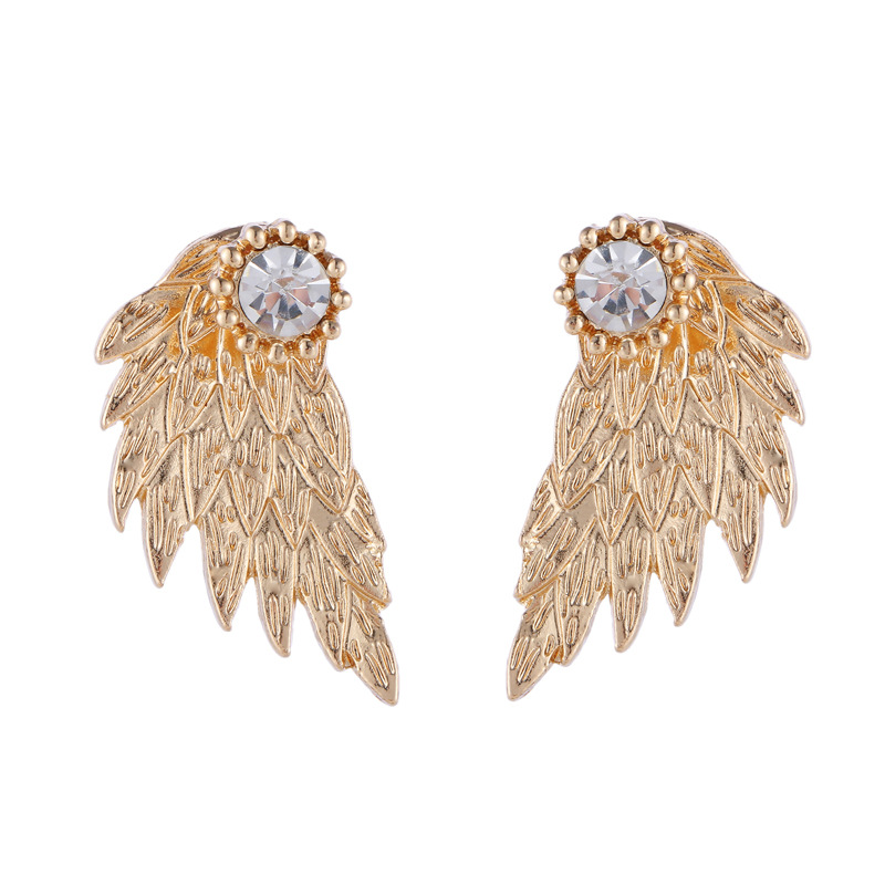 Angel Wings Stud Earrings for Women Fashion Wing Ear Jewelry Gold Silver Tone - Image 2