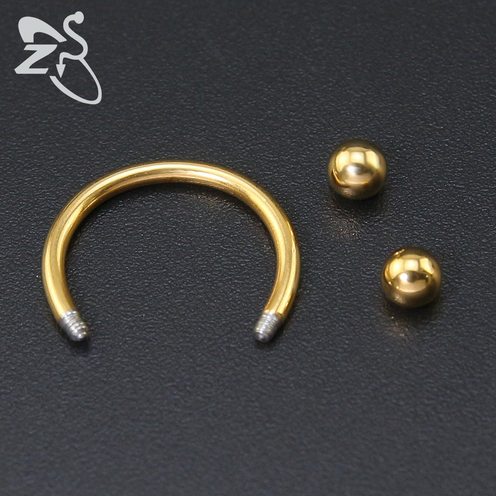 Exaggerated Horseshoe Eyebrow Ring Titanium Steel Ball Nose Ring Body Piercing Jewelry Universal Ring Foreign Trade Wholesale - Image 4