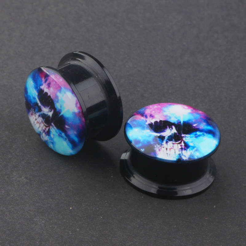 Acrylic Cloud Ghost Head Ear Expander 12mm 316L Stainless Steel Ear Piercing Jewelry - Image 4