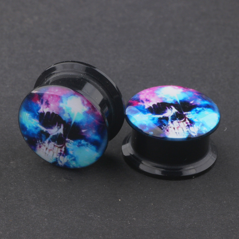 Acrylic Cloud Ghost Head Ear Expander 12mm 316L Stainless Steel Ear Piercing Jewelry - Image 2