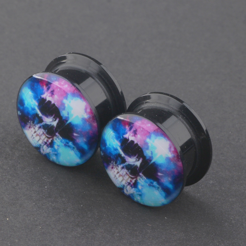Acrylic Cloud Ghost Head Ear Expander 12mm 316L Stainless Steel Ear Piercing Jewelry - Image 3
