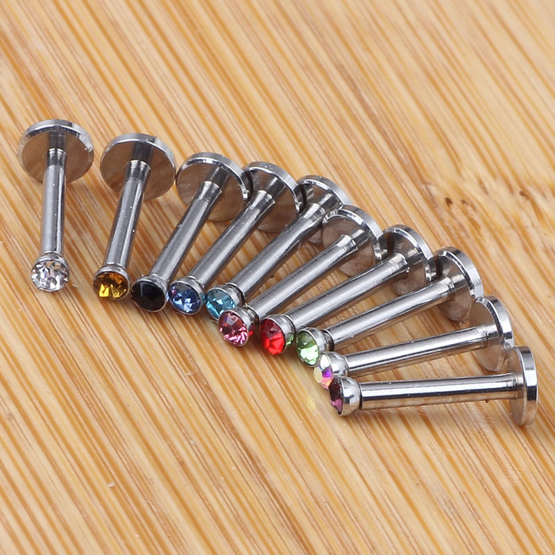 Amazon AliExpress 10 Pack Mixed Color Lip Piercing Jewelry Labret Studs Stainless Steel Ear Bone Nail Lip Bar 1.2mm*10mm*2mm - Image 5