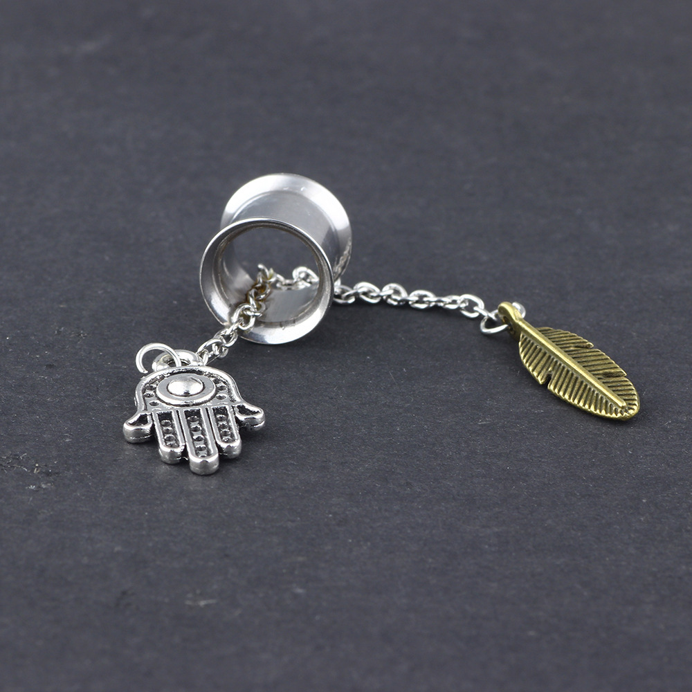 Factory Direct Wholesale New Pendant Auricle Stainless Steel Ear Expansion Body Piercing Jewelry Palm Ear Plug - Image 3