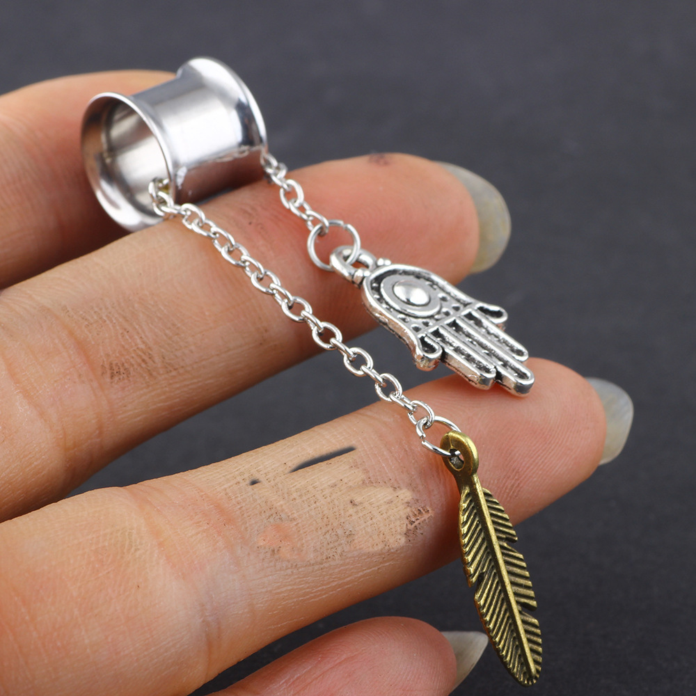Factory Direct Wholesale New Pendant Auricle Stainless Steel Ear Expansion Body Piercing Jewelry Palm Ear Plug - Image 2