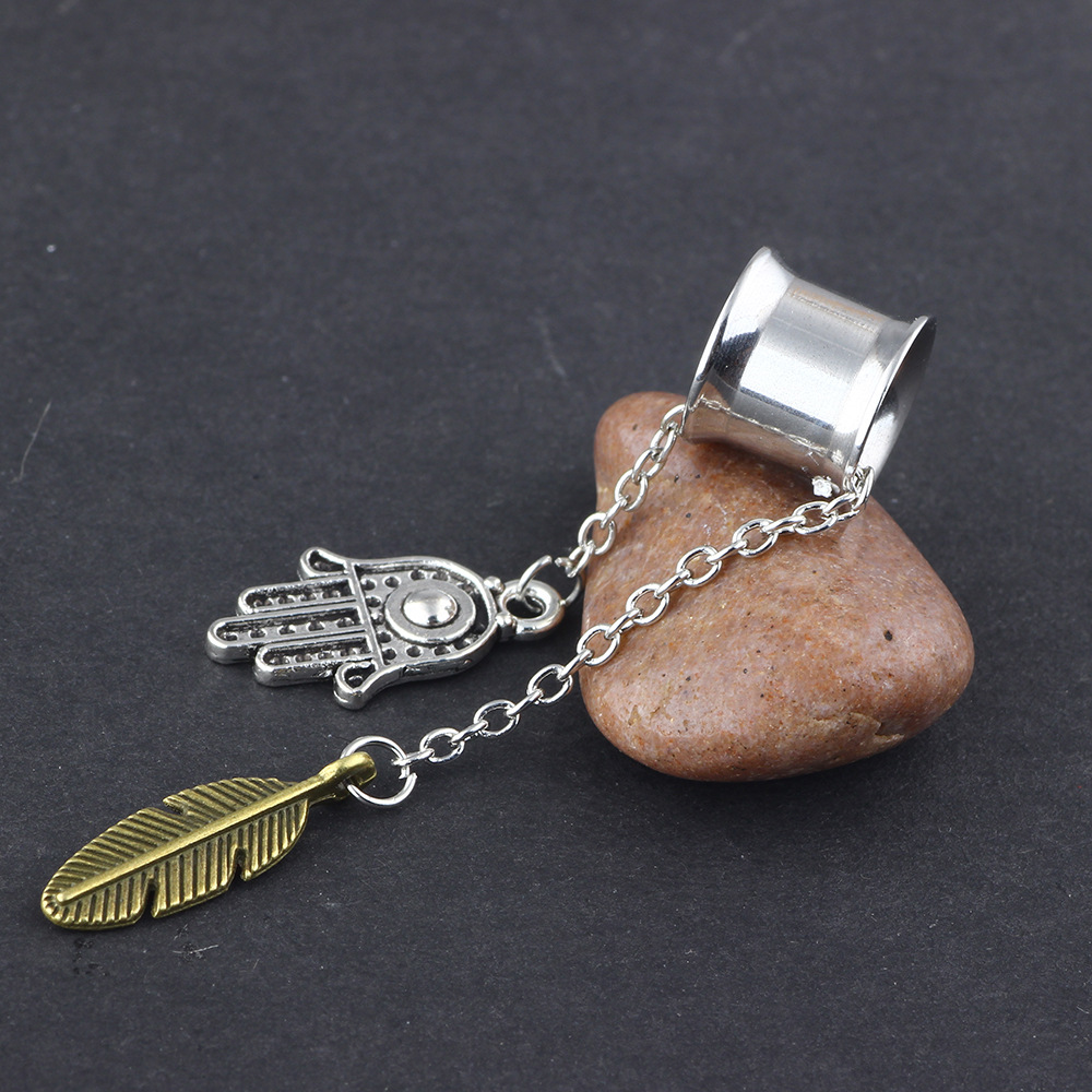 Factory Direct Wholesale New Pendant Auricle Stainless Steel Ear Expansion Body Piercing Jewelry Palm Ear Plug - Image 4