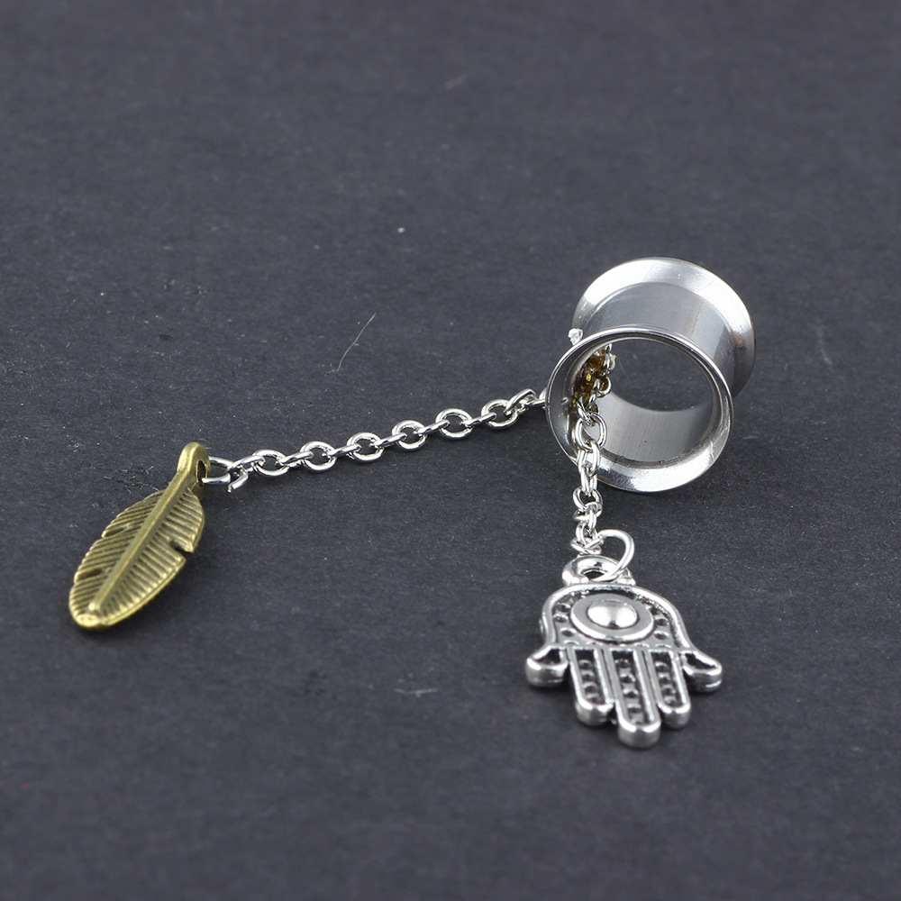 Factory Direct Wholesale New Pendant Auricle Stainless Steel Ear Expansion Body Piercing Jewelry Palm Ear Plug - Image 5