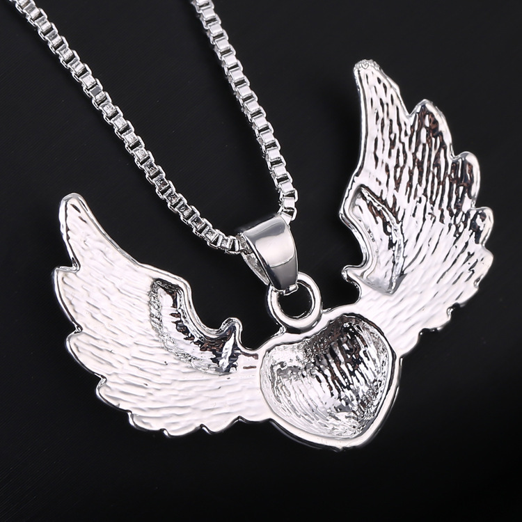 925 Sterling Silver Angel Wings Heart Necklace Pendant – European American Fashion Jewelry - Image 3