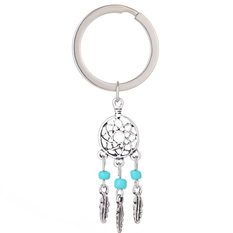 European American Hot Selling Alloy Tennis Turquoise Pendant Dreamcatcher Keychain Bag Accessories Jewelry Pink - Image 2