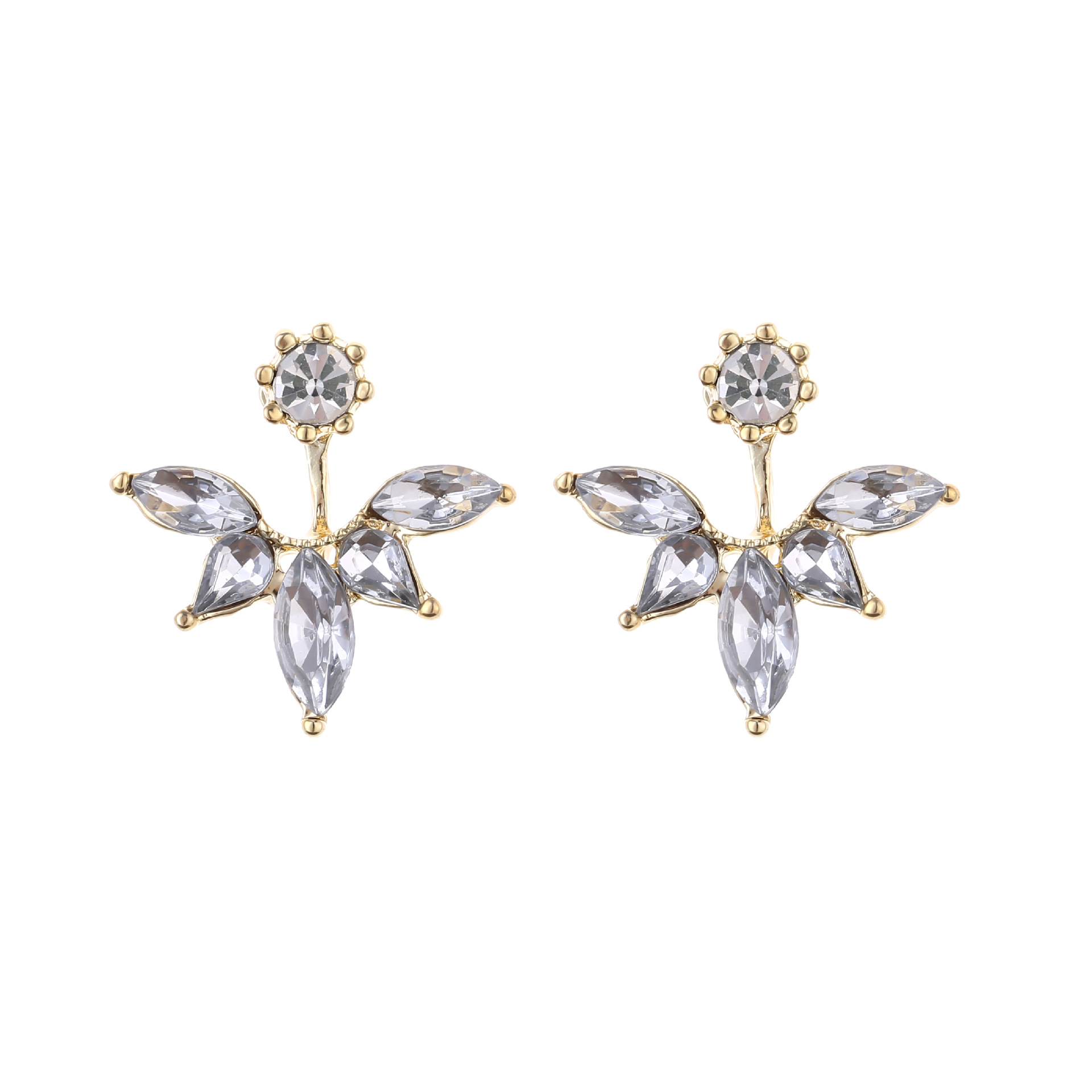 Korean Style Rose Gold Daisy Flower CZ Stud Earrings Wholesale Mixed Batch - Image 2