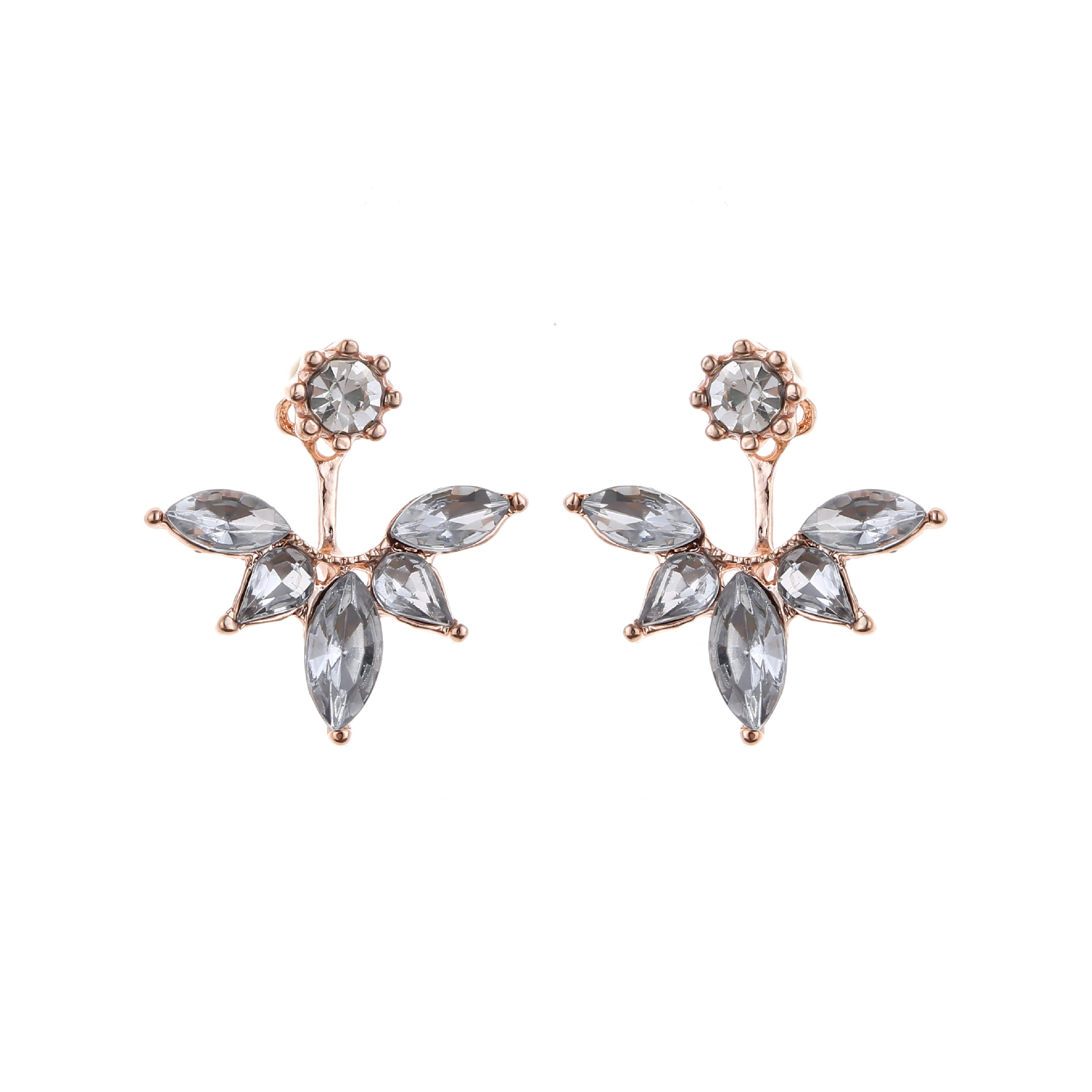 Korean Style Rose Gold Daisy Flower CZ Stud Earrings Wholesale Mixed Batch - Image 4