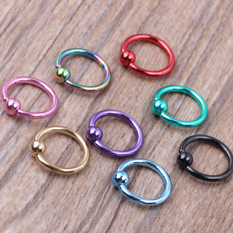 0.8mm 1.2mm BCR Earrings Breast Ring 316L Stainless Steel Body Piercing Jewelry Nose Ring Gold - Image 4