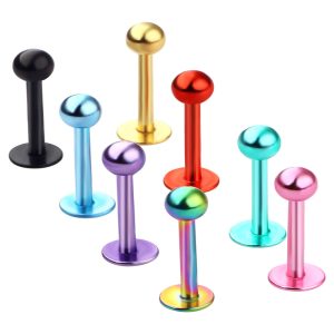 Mixed Color Lip Nails Piercing Jewelry 8 Pcs Pack Stainless Steel Lip Studs Ear Bone Nails