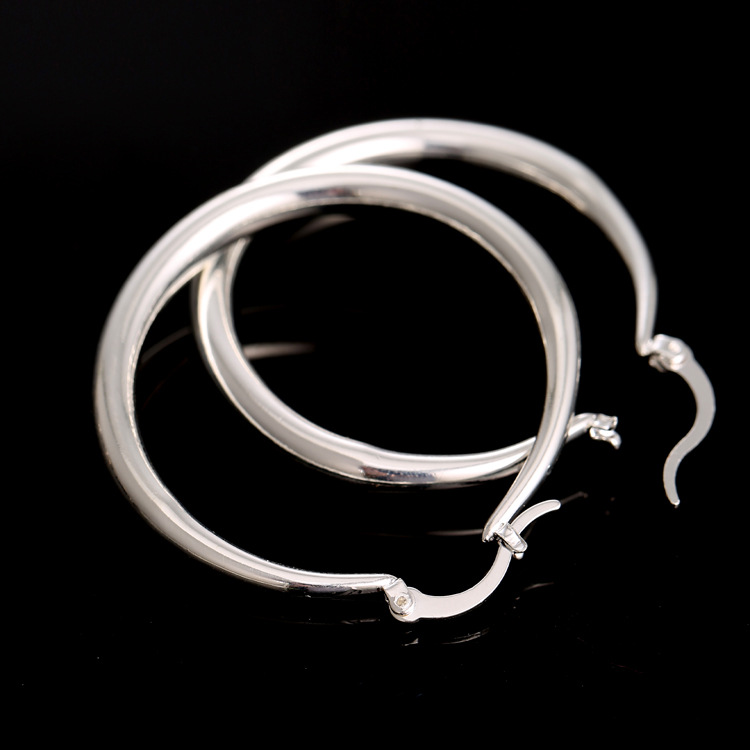 U-Shaped Large Glossy Hoop Earrings, European American Hot Selling, Wholesale Jewelry - Image 3