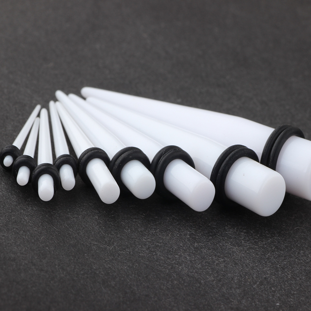 Trendy Acrylic Ear Expander - White Pointed Cone for Cartilage Ear Stretching - Image 4