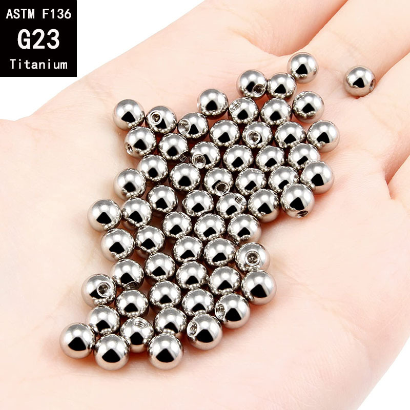G23 Titanium Internally Threaded Ball Adapter External Thread Fittings for Lip Nail Tongue Piercing Jewelry - Image 4