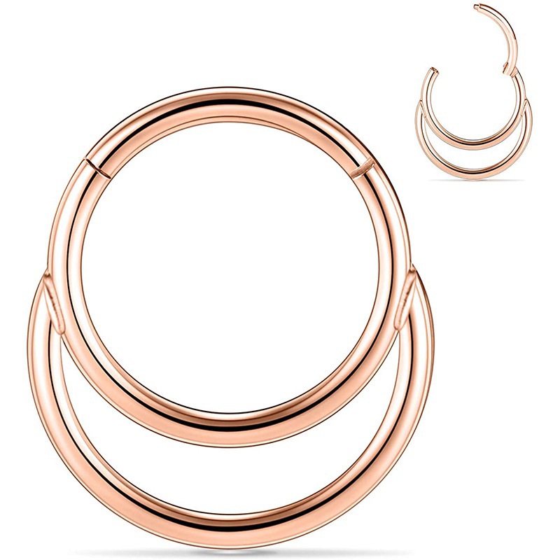 G23 Titanium Nose Ring Inner Arc Moon Titanium Alloy Stud Earrings Closed Body Piercing Jewelry - Image 2