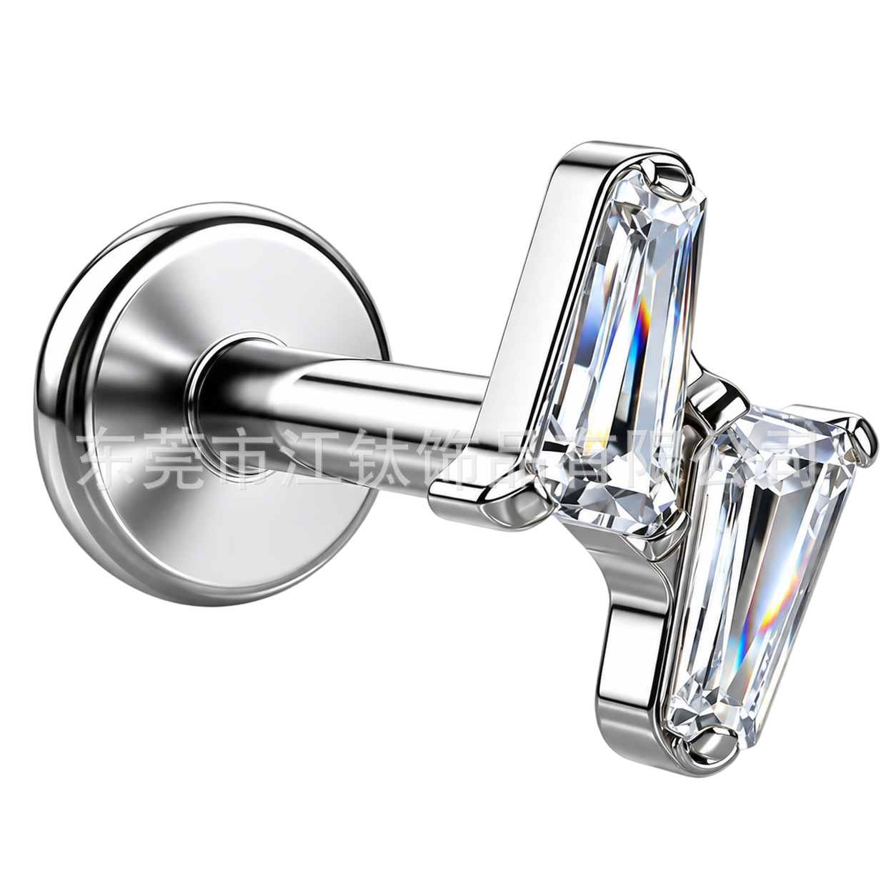 G23 Titanium Stone-Shaped Lip Piercing Ear Stud - Gold 1.2x10mm ASTM F136 Alloy Body Jewelry - Image 5