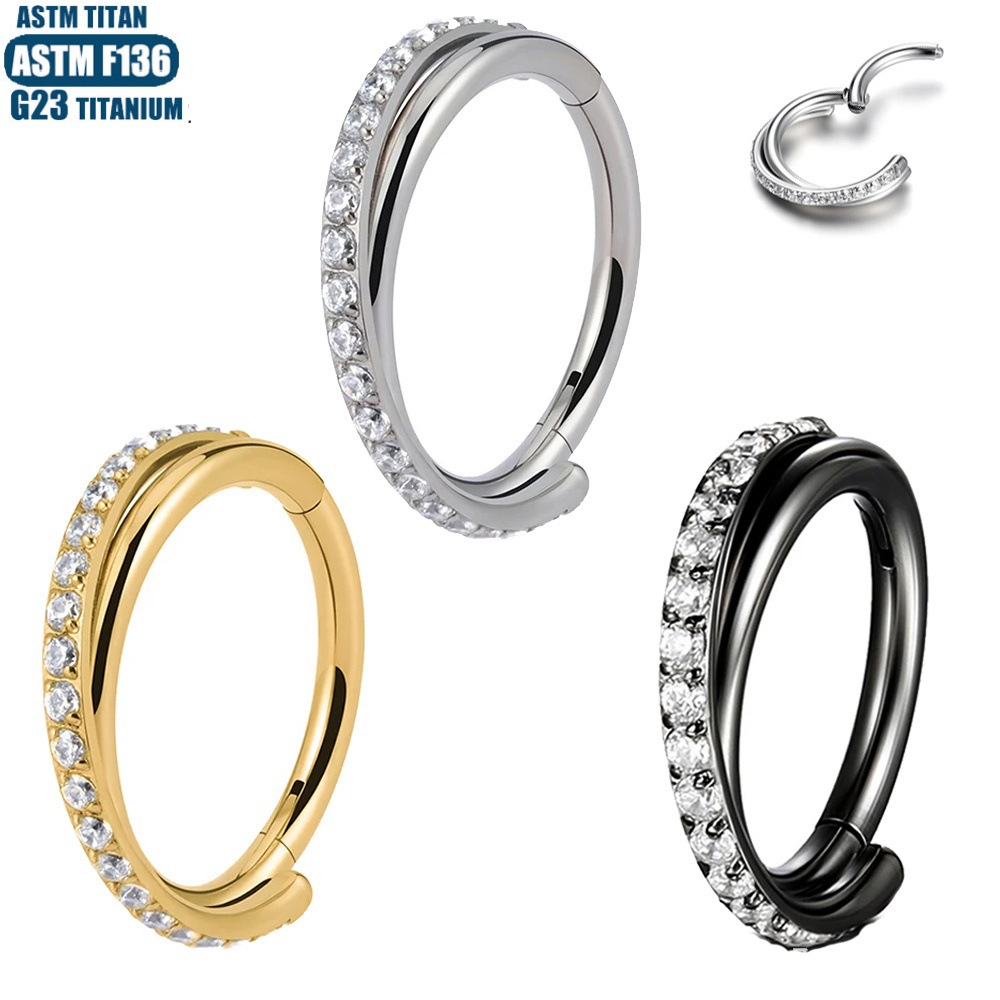G23 Titanium Seamless Nose Ring Hoop Cross Earring for Cartilage Helix Tragus Piercing Jewelry - Image 2