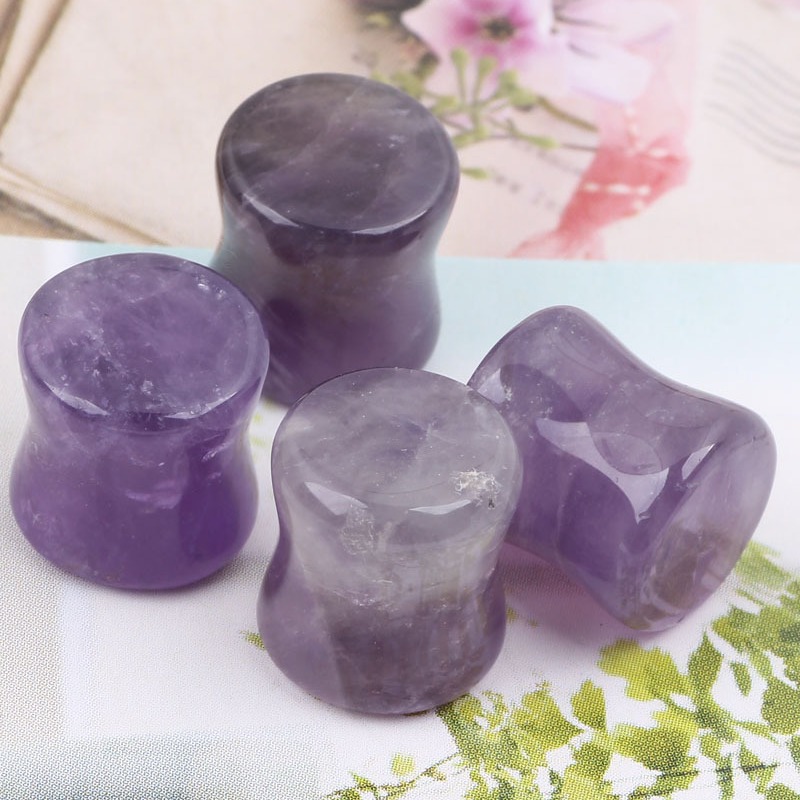 New Amethyst Ear Tunnel Plug 14mm Ceramic Ear Gauges for Stretched Ears - Image 3