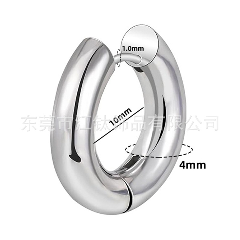 JT855 G23 Titanium Earring - Thickened Hoop for Cartilage, Helix, Tragus - ASTM F136 Body Piercing Jewelry - Image 2