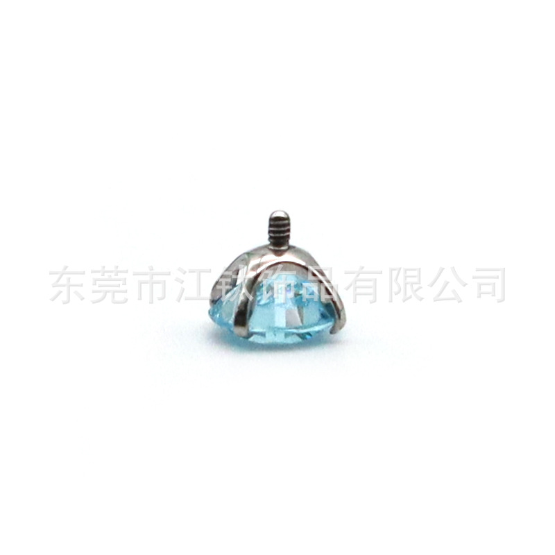 G23 Titanium Round Bottom Claw Set 5A Zircon Lip Nail Stud Earring - ASTM F136 Ear Bone Piercing Accessories - Image 5