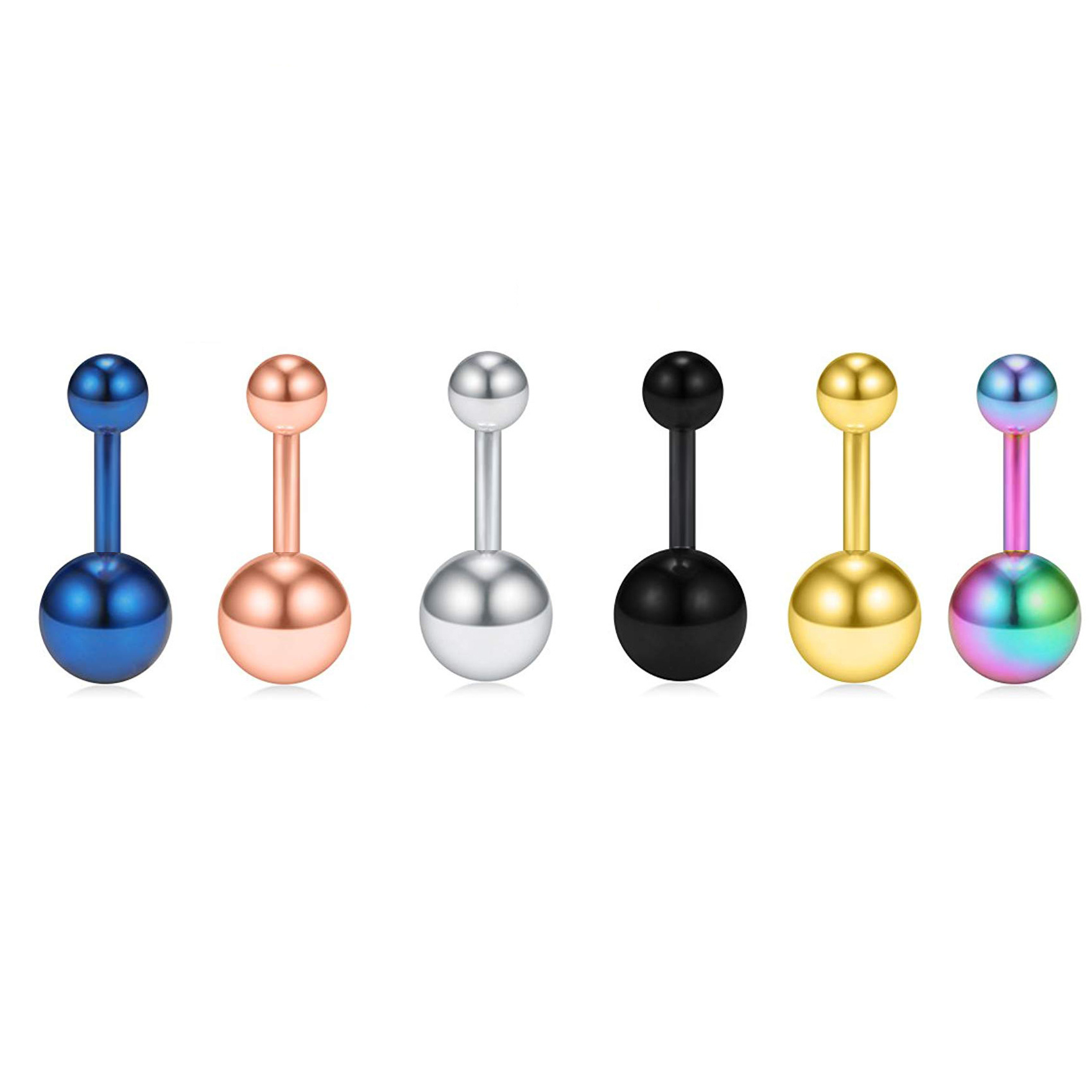 Jiangtai G23 Titanium External Thread Ball Belly Button Ring Navel Stud 16G - Image 5