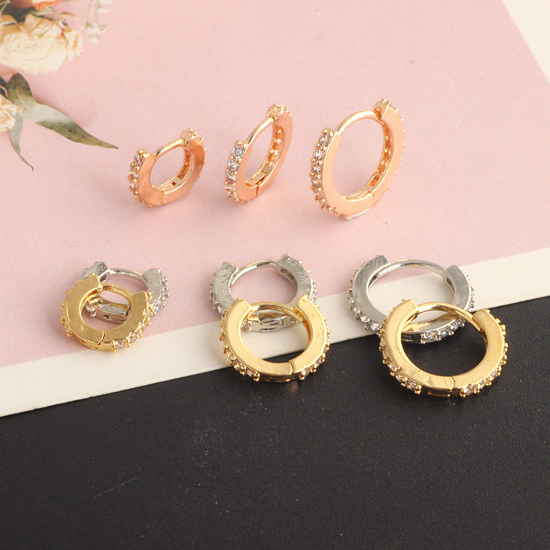 Vintage Crown Design Silver Earrings for Women - South Korean Style Single Row Diamond Ear Buckle - Image 4