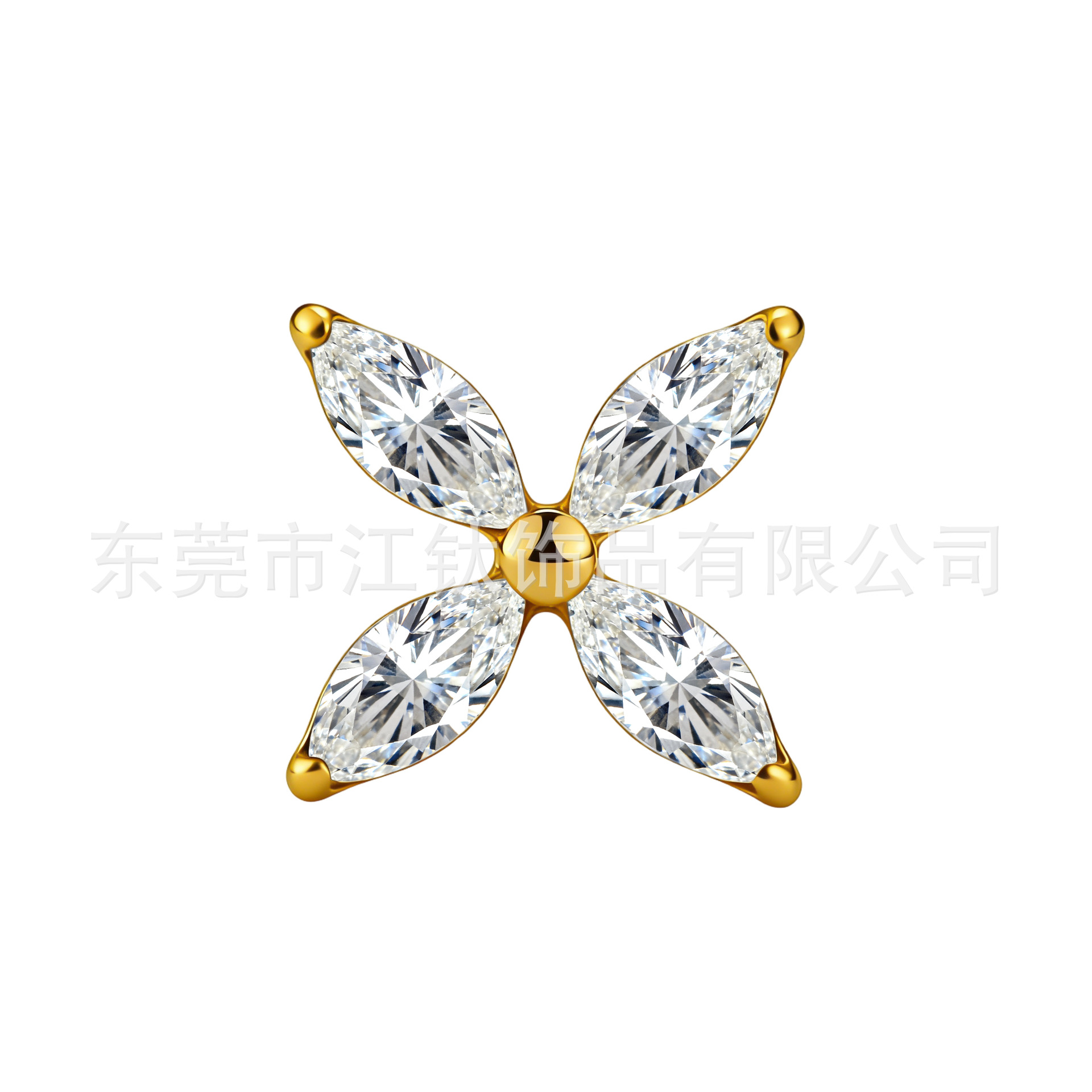 G23 Titanium Alloy Cartilage Stud Earring with Marquise Gem - 1.2x10mm Flat Back Ear Bone Stud for Helix Tragus Piercing - Image 5