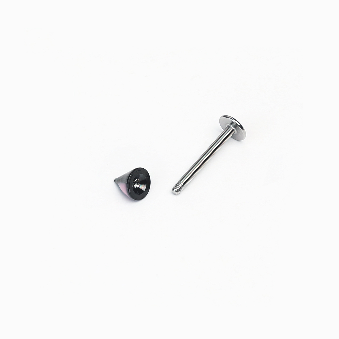 Black Gradient Cat Ear Lip Studs, Spicy Girl Sweet Cool 316L Surgical Steel Externally Threaded Lip Piercing Jewelry Factory Export Wholesale - Image 5