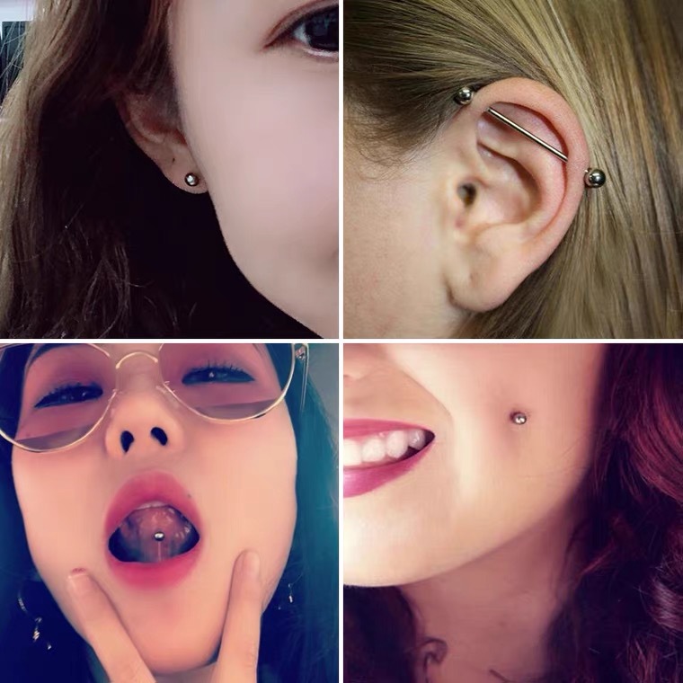 G23 Titanium Internally Threaded Straight Barbell 16G 14G Custom Ear Bridge Tongue Piercing Jewelry - Image 3